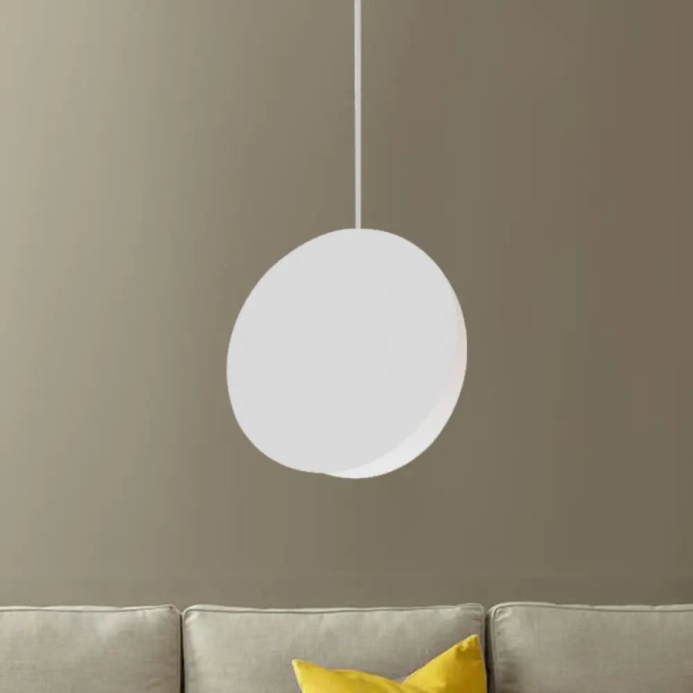 Modern Nordic Style 1-Light Metal Pendant Lamp (8’/12’W) - Black/Grey/White Hanging Ceiling