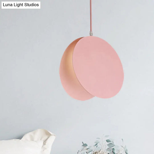 8/12W Modern Nordic Style Metal Pendant Lamp - 1 Light Black/Grey/White Pink / 8