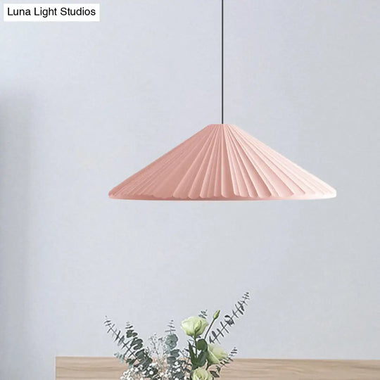 1-Head Nordic Style Pendant Light: 12.5/16.5 W Ribbed Design Blue/Pink/White Resin Bedroom Hanging