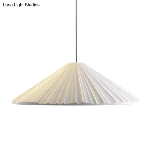 Modern Nordic Style Conic Pendant Light In Blue/Pink/White - Ribbed Design 12.5’/16.5’ Width