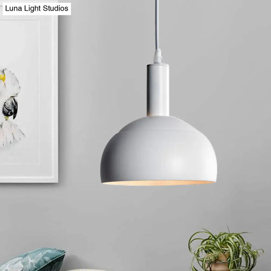 White Nordic Style Hanging Pendant Lamp With Down Lighting - Perfect For Modern Restaurants