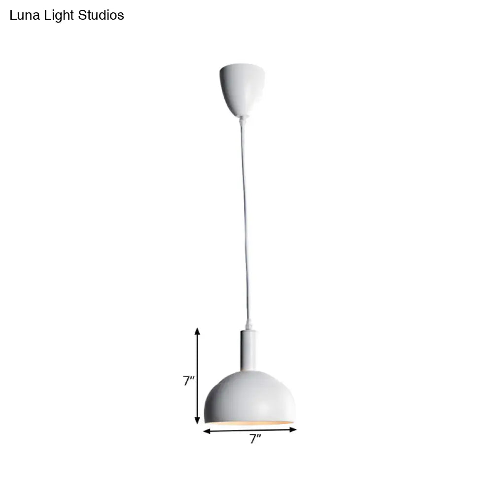 White Nordic Style Hanging Pendant Lamp With Down Lighting - Perfect For Modern Restaurants