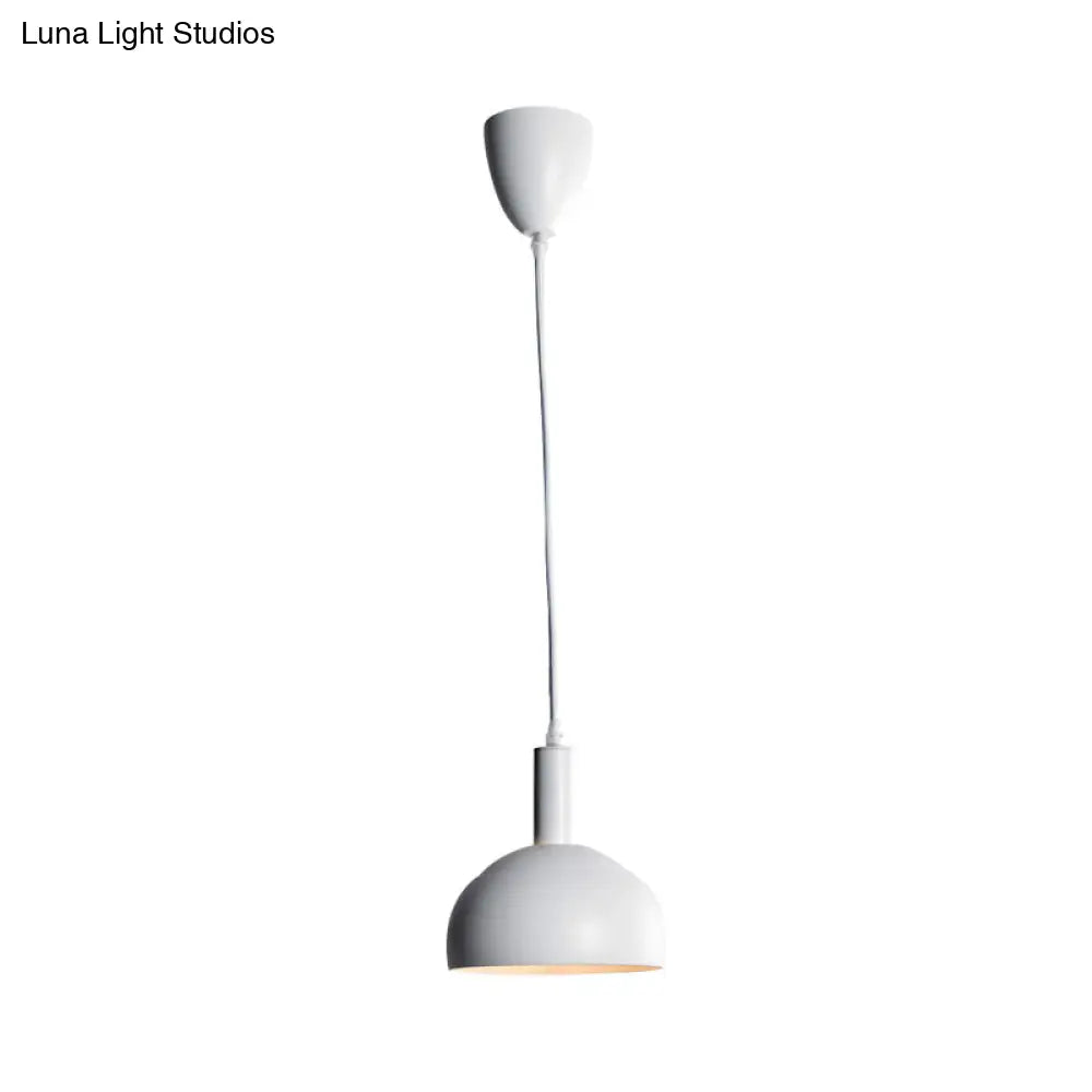 White Nordic Style Hanging Pendant Lamp With Down Lighting - Perfect For Modern Restaurants