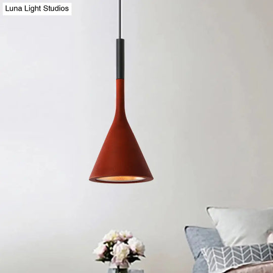 Modern Nordic Style Funnel Kitchen Bar Pendant Light - Red/White/Black