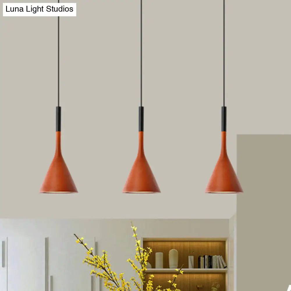 Modern Nordic Style Funnel Kitchen Bar Pendant Light - Red/White/Black