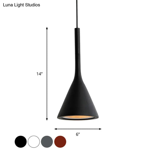 Modern Nordic Style Funnel Kitchen Bar Pendant Light - Red/White/Black