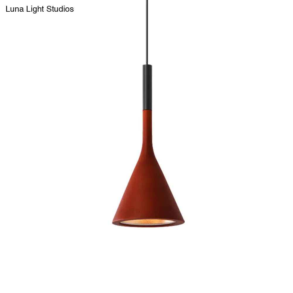 Modern Nordic Style Funnel Kitchen Bar Pendant Light - Red/White/Black