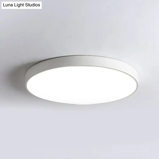 Modern Nordic Style Metallic Led Flush Mount Ceiling Light For Bedrooms - Extra-Thin Round Design