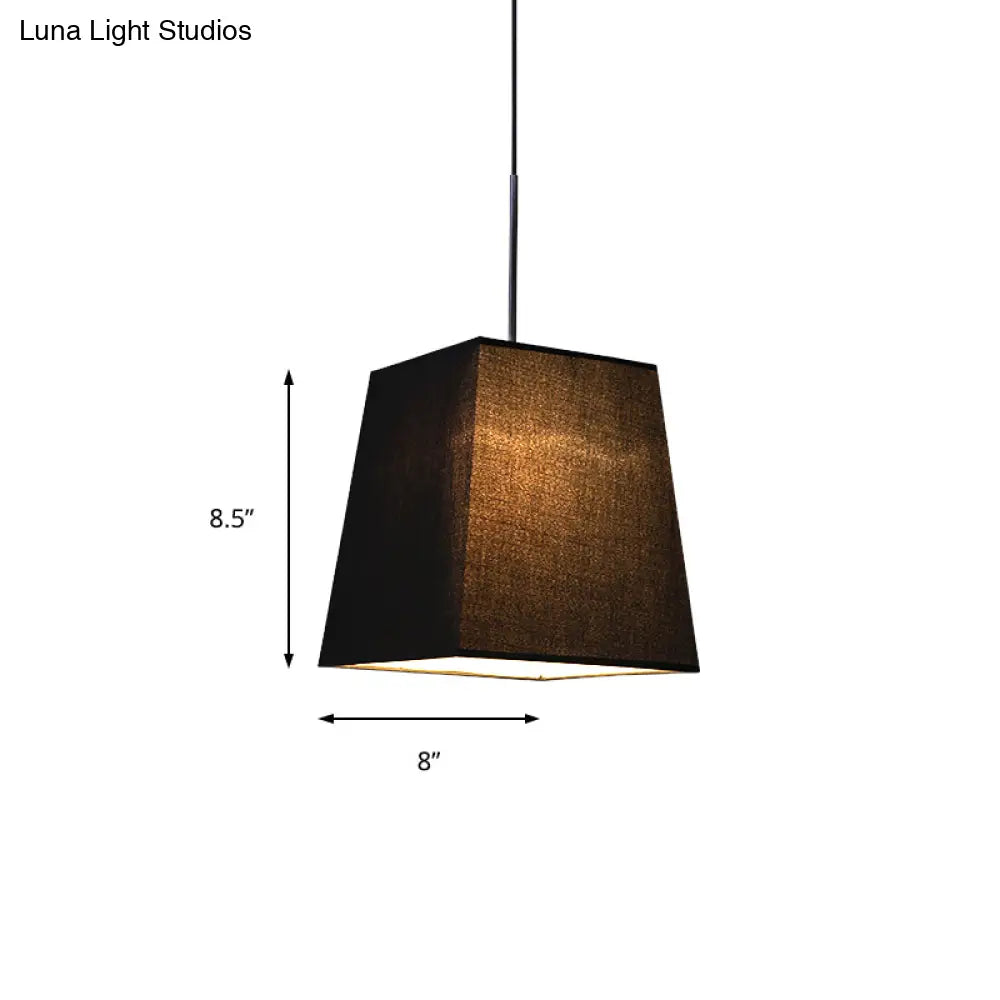 Modern Nordic Style Trapezoid Fabric Pendant Lamp - 1 Light White/Black/Coffee 8’/11’ Wide