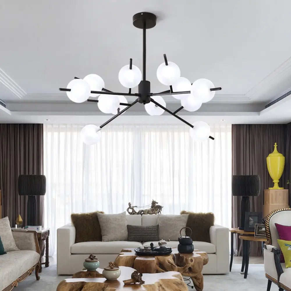 Modern Opal Frosted Glass Ceiling Chandelier Light - Modos Suspension Lamp For Living Room 12 /