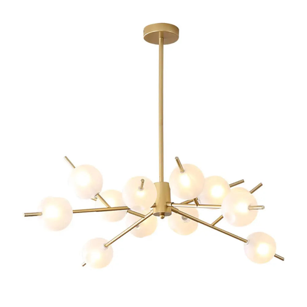 Modern Opal Frosted Glass Ceiling Chandelier Light - Modos Suspension Lamp For Living Room 12 / Gold