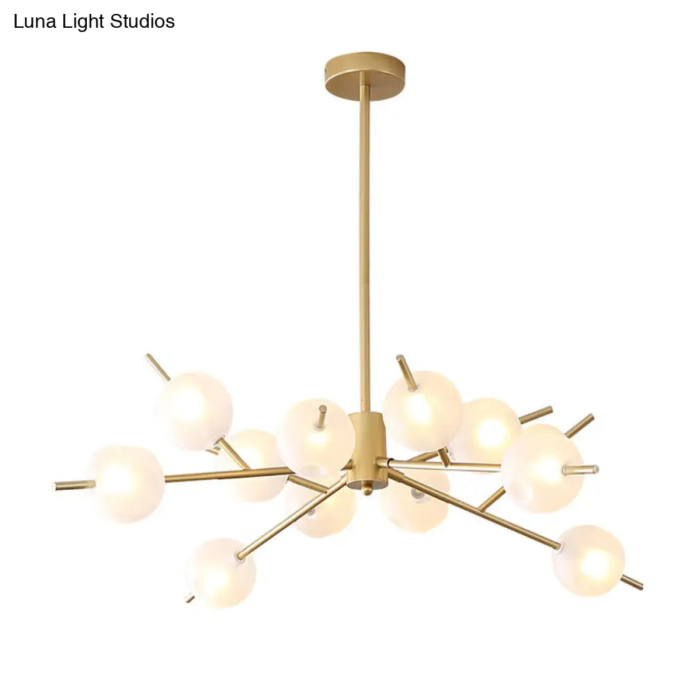 Modern Opal Frosted Glass Ceiling Suspension Lamp For Living Room - Modos Chandelier Light 12 / Gold