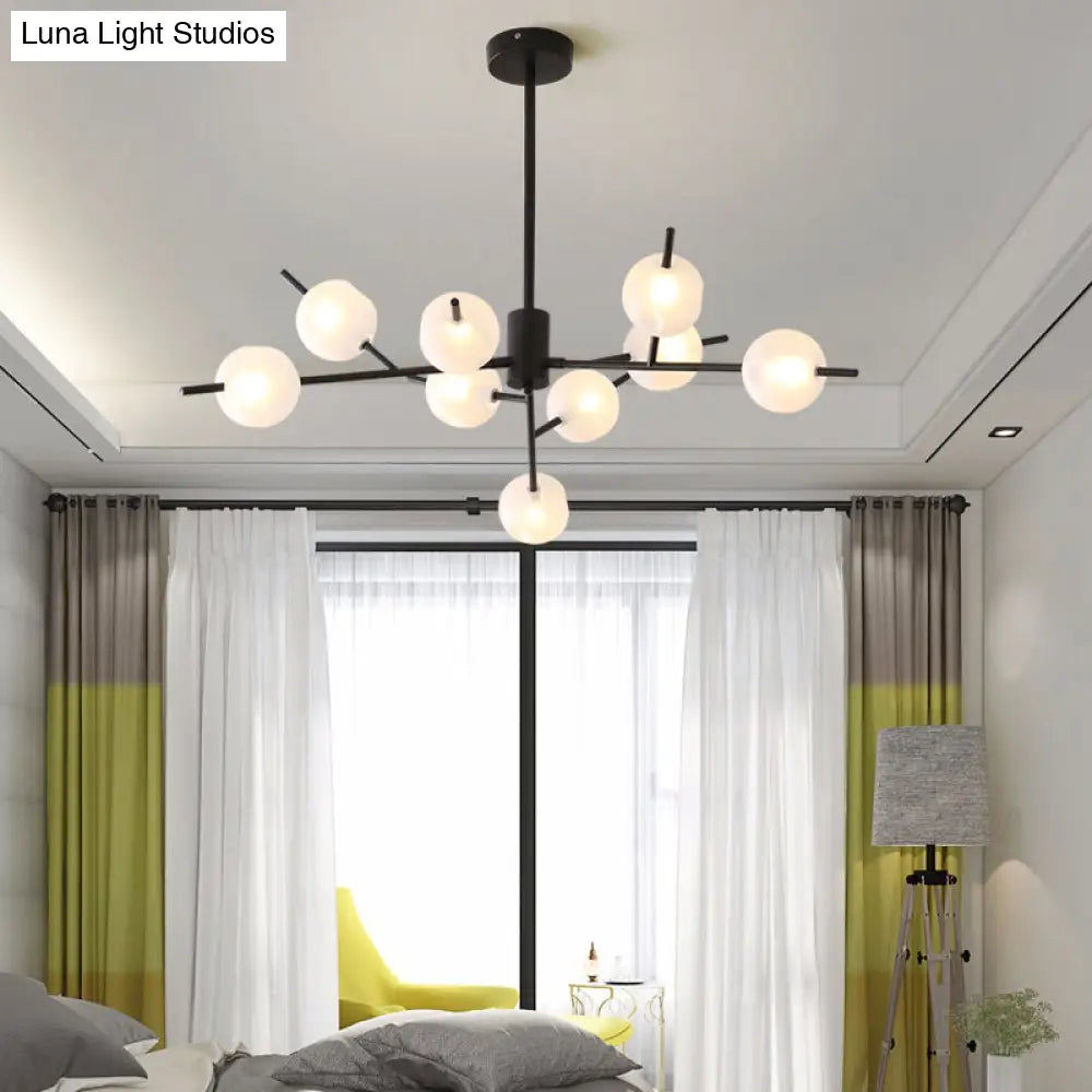 Modern Opal Frosted Glass Ceiling Chandelier Light - Modos Suspension Lamp For Living Room