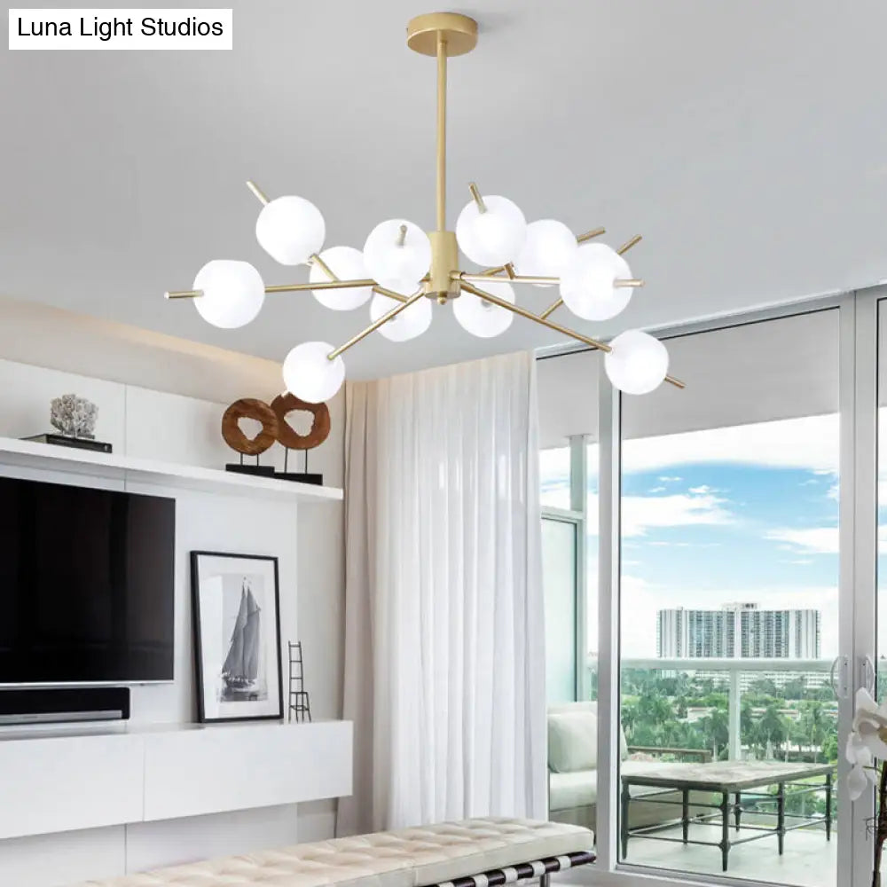 Modern Opal Frosted Glass Ceiling Suspension Lamp For Living Room - Modos Chandelier Light