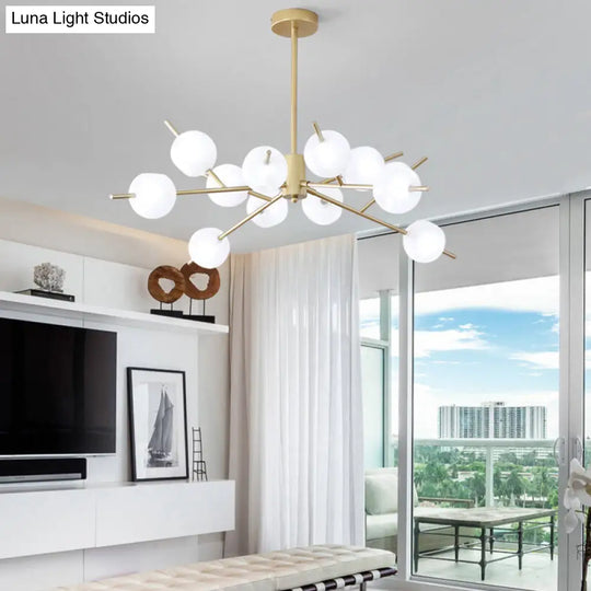 Modern Opal Frosted Glass Ceiling Suspension Lamp For Living Room - Modos Chandelier Light