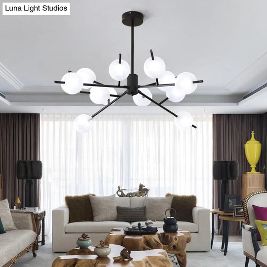 Modern Opal Frosted Glass Ceiling Suspension Lamp For Living Room - Modos Chandelier Light 12 /