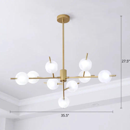 Modern Opal Frosted Glass Ceiling Chandelier Light - Modos Suspension Lamp For Living Room 9 / Gold