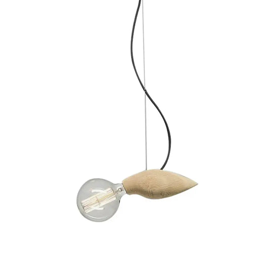 Modern Orb Bamboo Pendant Light - 1-Light Beige Suspended Fixture For Dining Table / F