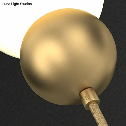 Modern Orb Wall Lamp With Milky Glass Shade - Elegant Gold Sconce Light