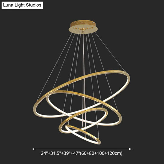 Modern Orbicular Chandelier Lamp - Metallic Simplicity Hanging Light For Living Room