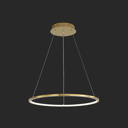 Modern Orbicular Chandelier Lamp - Metallic Simplicity Hanging Light For Living Room Gold / 16