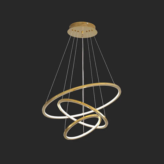 Modern Orbicular Chandelier Lamp - Metallic Simplicity Hanging Light For Living Room Gold /