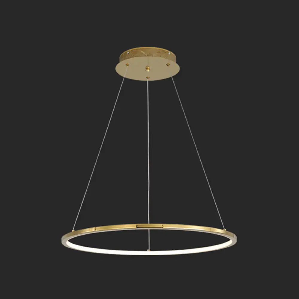 Modern Orbicular Chandelier Lamp - Metallic Simplicity Hanging Light For Living Room Gold / 23.5