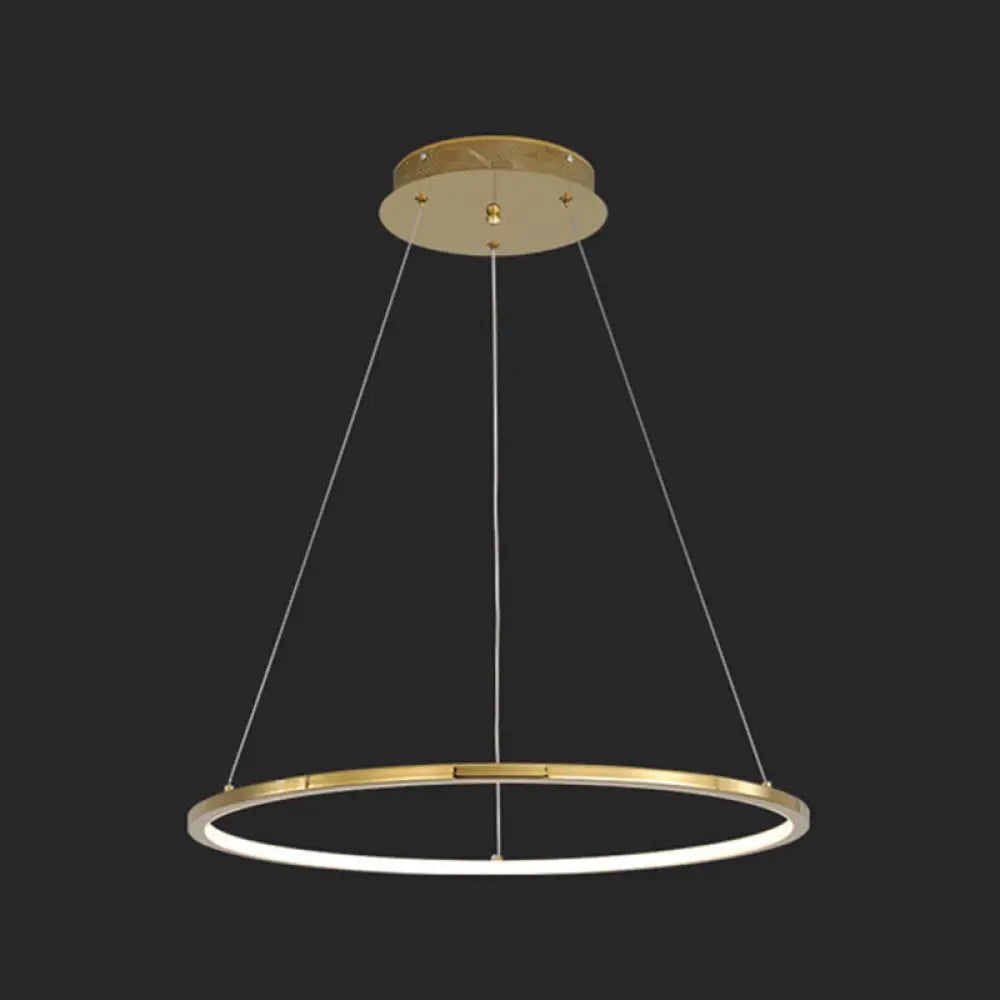 Modern Orbicular Chandelier Lamp - Metallic Simplicity Hanging Light For Living Room Gold / 31.5