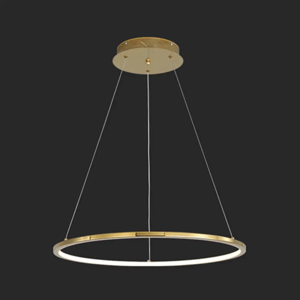 Modern Orbicular Chandelier Lamp - Metallic Simplicity Hanging Light For Living Room Gold / 39.5