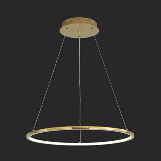 Modern Orbicular Chandelier Lamp - Metallic Simplicity Hanging Light For Living Room Gold / 47.5