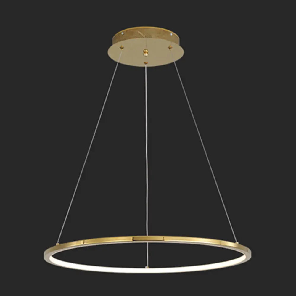 Modern Orbicular Chandelier Lamp - Metallic Simplicity Hanging Light For Living Room Gold / 55