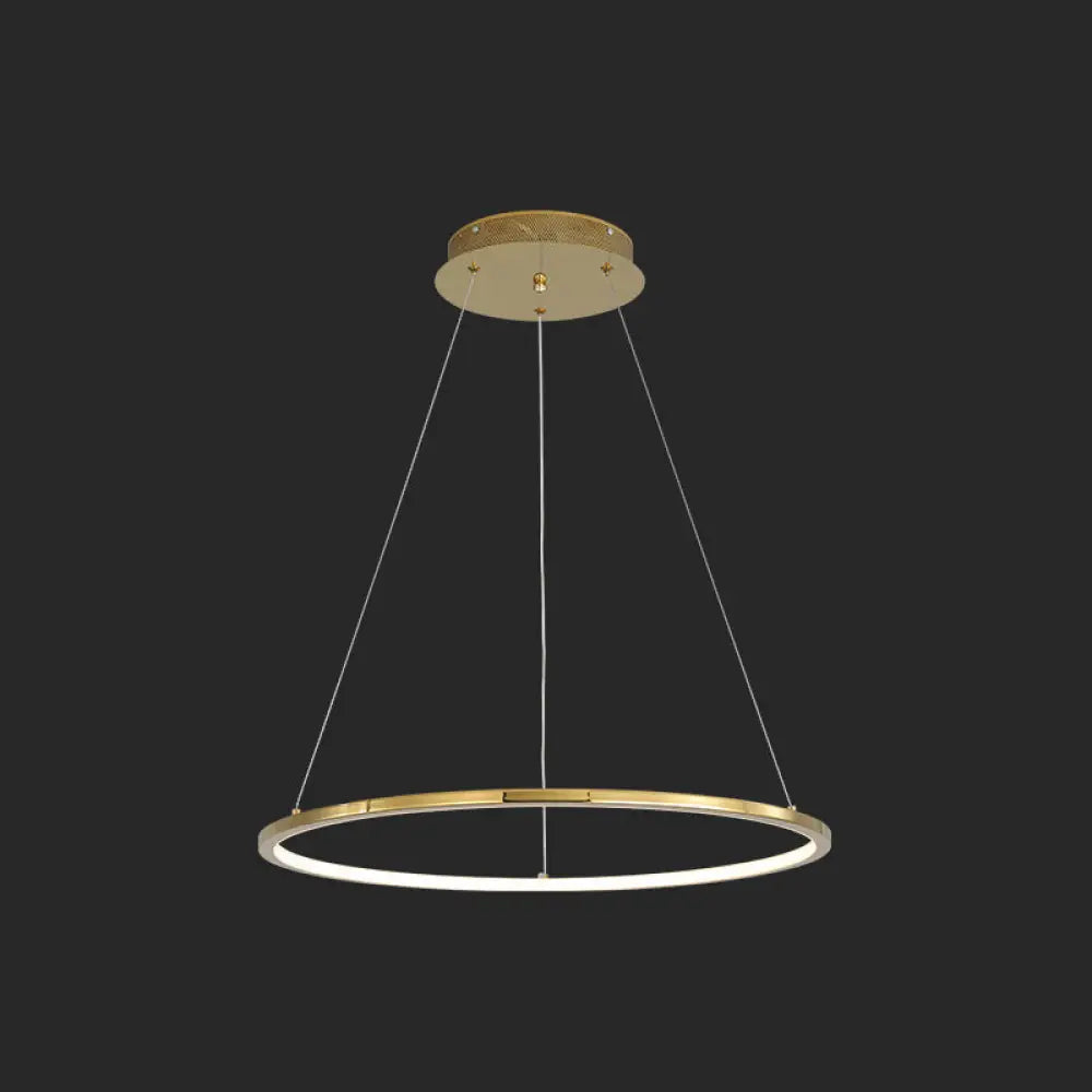 Modern Orbicular Chandelier Lamp - Metallic Simplicity Hanging Light For Living Room Gold / 8