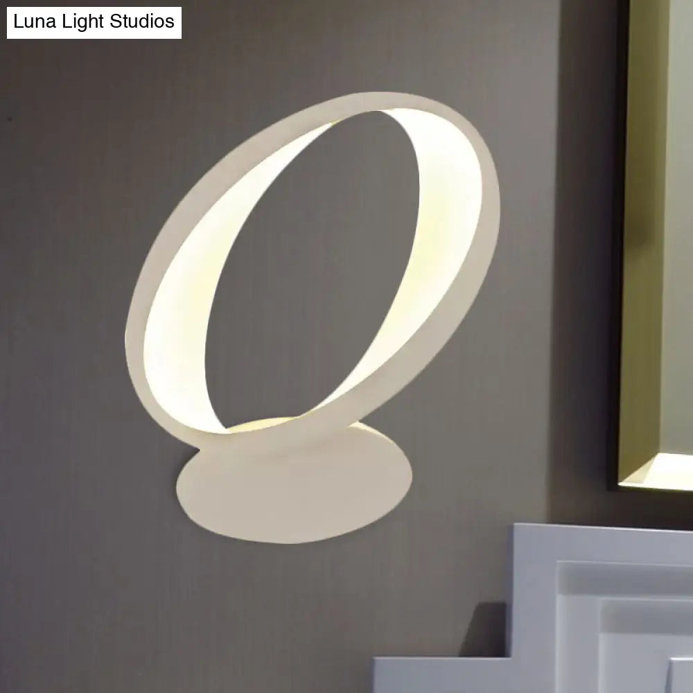 Modern Oval Acrylic Wall Light For Dining Room - White/Warm Sconce