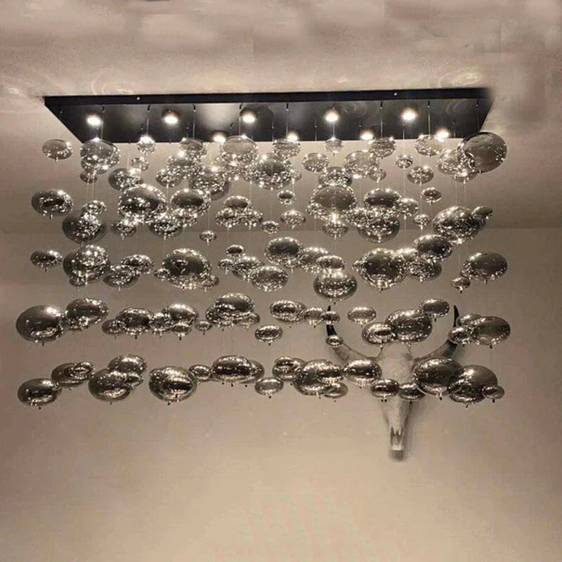 Modern Oval Bubble Ball LED Chandelier Lighting Dining Room Light Fixtures