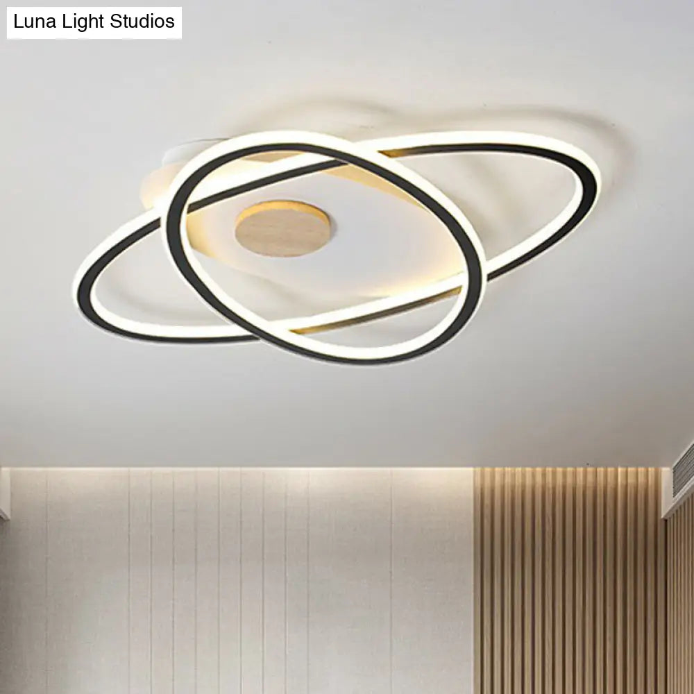 Modern Oval Flush Mount Led Ceiling Light Fixture For Bedroom