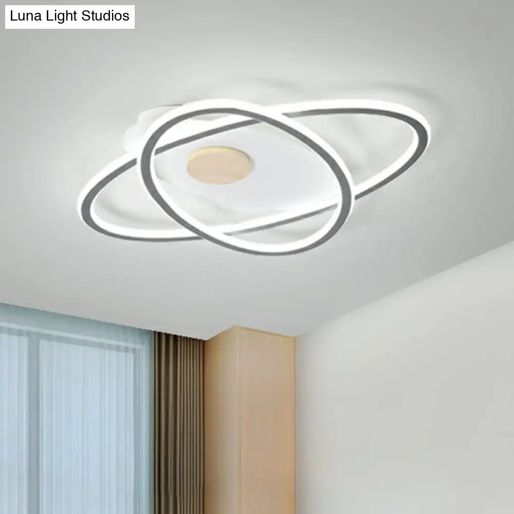 Modern Oval Flush Mount Led Ceiling Light Fixture For Bedroom