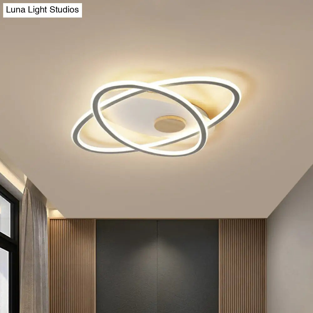 Modern Oval Flush Mount Led Ceiling Light Fixture For Bedroom