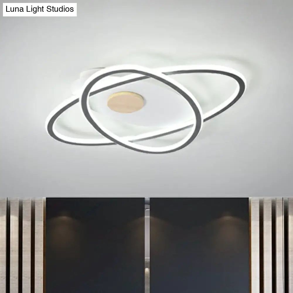 Modern Oval Flush Mount Led Ceiling Light Fixture For Bedroom