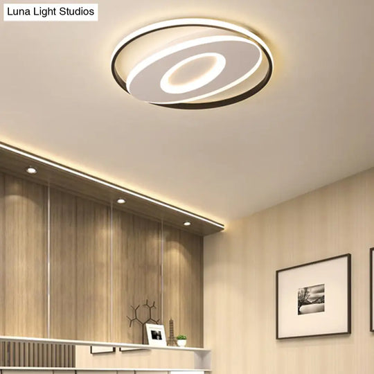 Modern Oval Flush Mount Lights - 16’/19.5’/23.5’ Unique Ceiling Light Fixture In Warm/White Acrylic