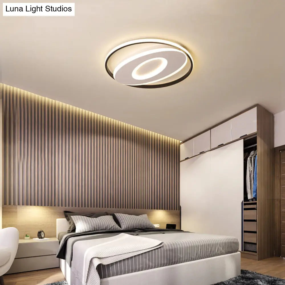 Modern Oval Flush Mount Lights - 16/19.5/23.5 Unique Ceiling Light Fixture In Warm/White Acrylic