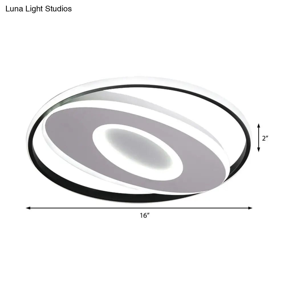 Modern Oval Flush Mount Lights - 16/19.5/23.5 Unique Ceiling Light Fixture In Warm/White Acrylic