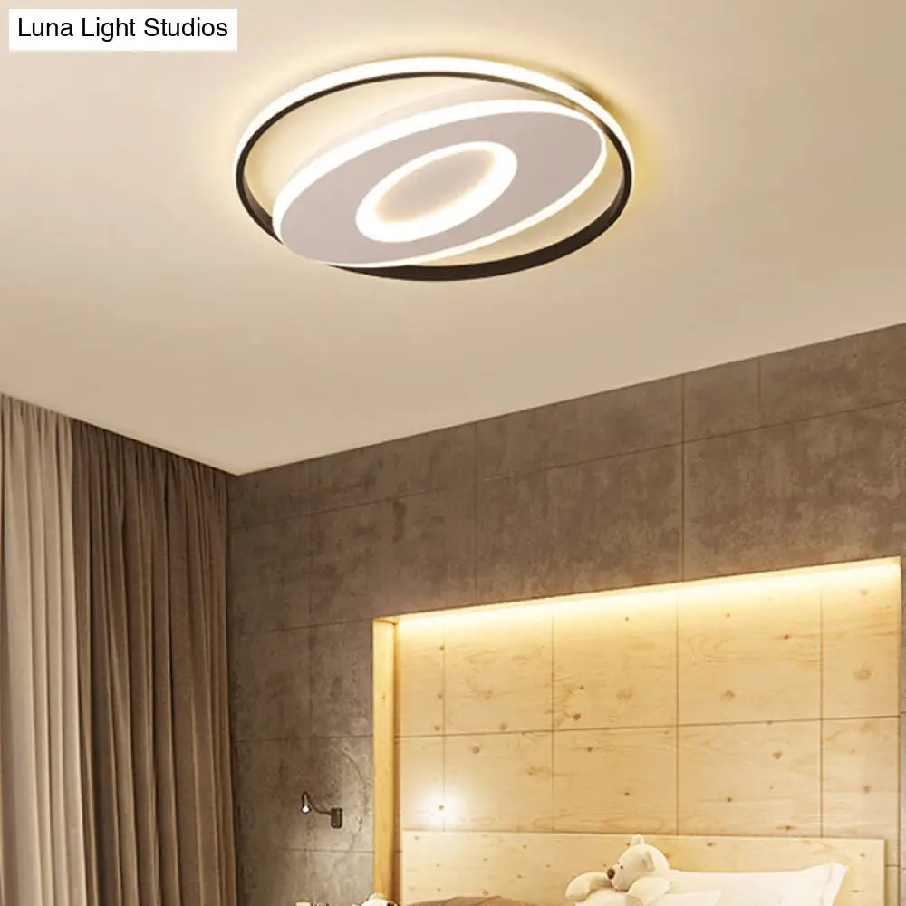 Modern Oval Flush Mount Lights - 16/19.5/23.5 Unique Ceiling Light Fixture In Warm/White Acrylic