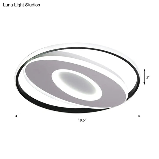 Modern Oval Flush Mount Lights - 16’/19.5’/23.5’ Unique Ceiling Light Fixture In Warm/White Acrylic