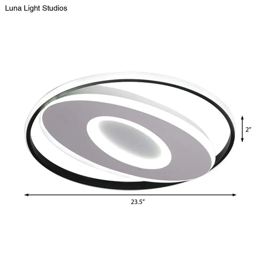 Modern Oval Flush Mount Lights - 16/19.5/23.5 Unique Ceiling Light Fixture In Warm/White Acrylic