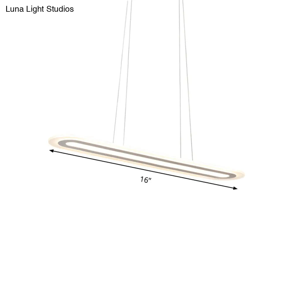 Modern Oval Led Ceiling Pendant Light Kit In Warm/White/Natural 16’/23.5’/31.5’ Wide