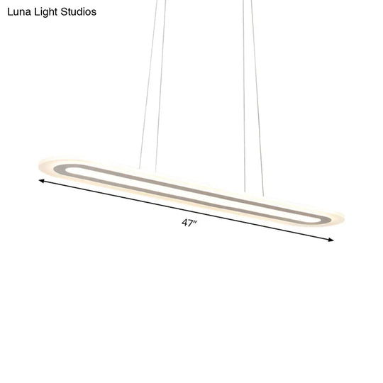 Modern Oval Led Ceiling Pendant Light Kit In Warm/White/Natural 16’/23.5’/31.5’ Wide