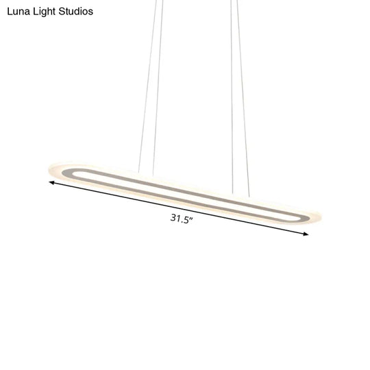 Modern Oval Led Ceiling Pendant Light Kit In Warm/White/Natural 16’/23.5’/31.5’ Wide