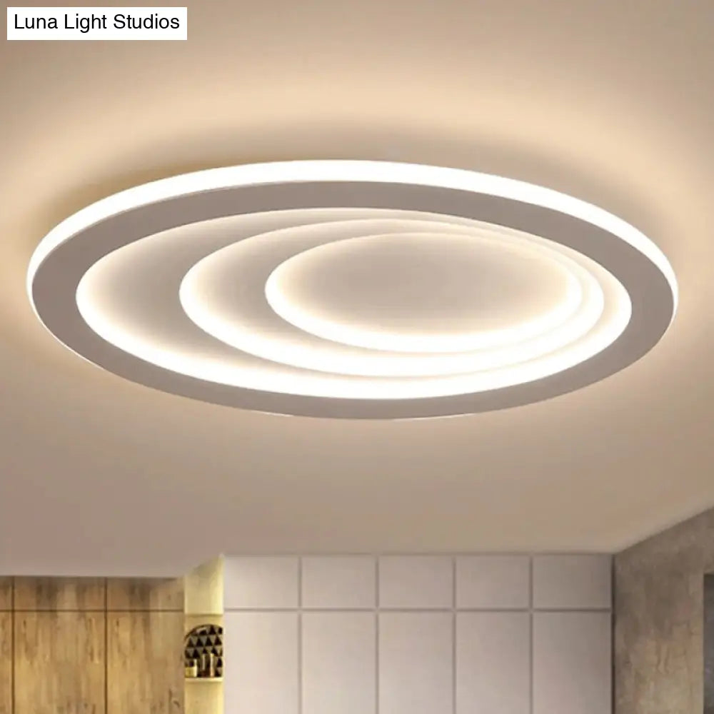 Modern Oval Living Room Ceiling Lamp - Acrylic Led Flush Mount Adjustable Width