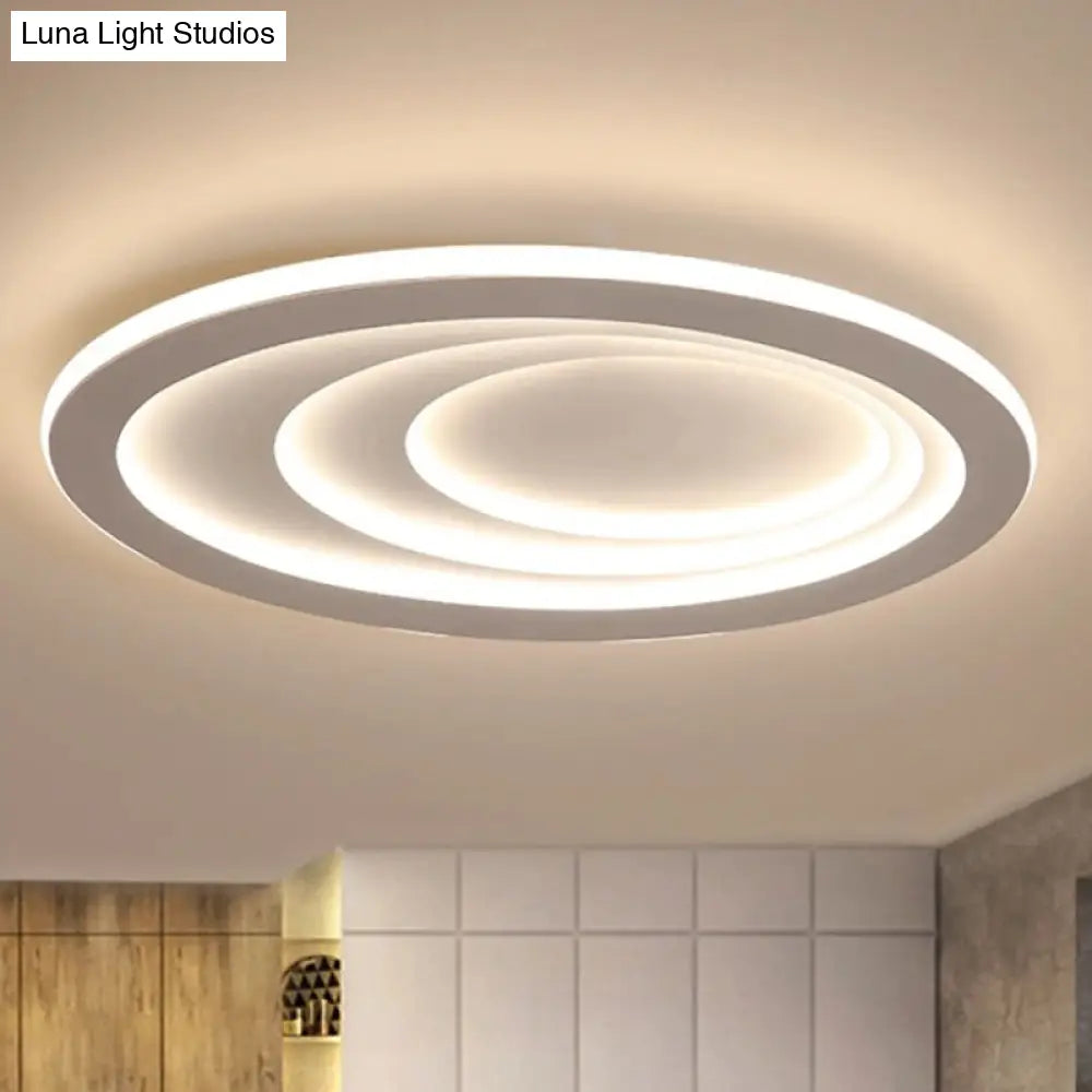 Modern Oval Living Room Ceiling Lamp - Acrylic Led Flush Mount Adjustable Width 23.5/29.5/33.5