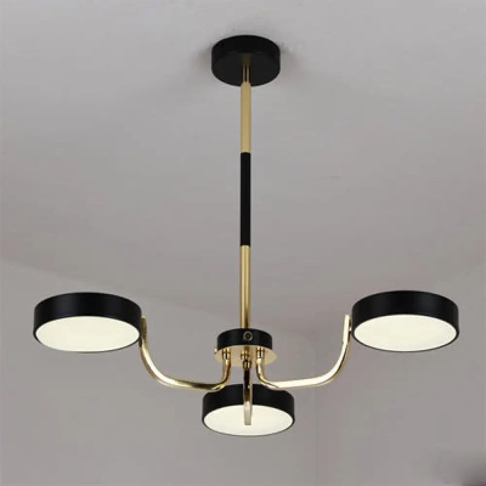 Modern Oval Pendant Lights With 3 Acrylic Bulbs For Dining Room Black